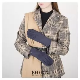 Перчатки жен, 23,5 см, безразмер, утепленные, классика, синий