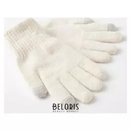 Перчатки женские двухслойные Minaku "Однотонные", размер 6,5, цвет молочный