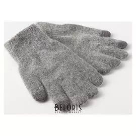 Перчатки женские двухслойные Minaku "Однотонные", размер 6,5, цвет серый
