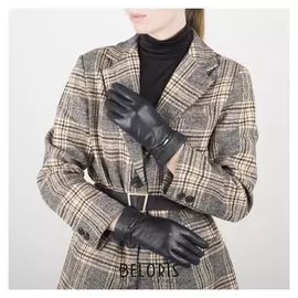 Перчатки женские, размер 6,5, длина 25 см, с подкладом шерсть, цвет чёрный