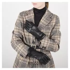 Перчатки женские, размер 7, с подкладом шерсть, цвет чёрный