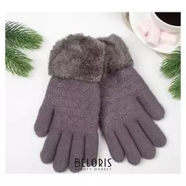 Перчатки женские термо, цвет серый, размер 18-20