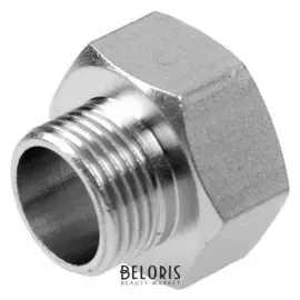 Переходник Aquafit, 3/8"Х 1/2", наружная/внутренняя резьба, никелированный, латунь