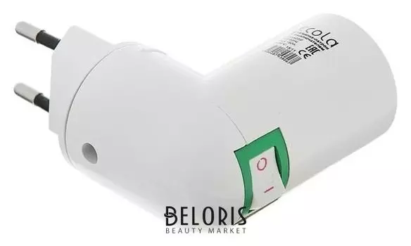 Переходник Ecola, вилка-патрон, E14, 60 х 83 мм, с выключателем, белый