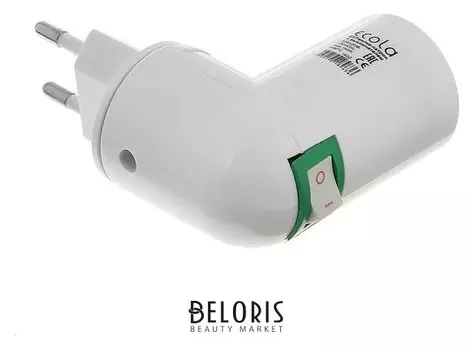 Переходник Ecola, вилка-патрон, E27, 60 х 83 мм, с выключателем, белый