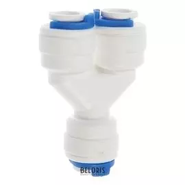 Переходник Mic-010, 1/4", разделительный, цанга/цанга/цанга, для трубки фильтров, пластик