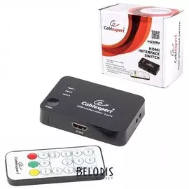 Переключатель HDMI CABLEXPERT, 19Fx3/19F, электронный, 3 устройства на 1 монитор/ТВ, пульт ДУ