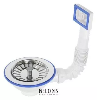 Перелив для мойки Unicorn E155p, 3 1/2", с нержавеющей сеткой, прямоугольный