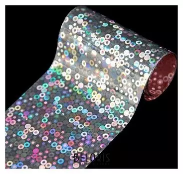 Переводная фольга для декора «Круги», 4 × 50 см, цвет серебристый