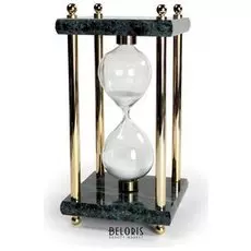 Песочные часы Galant на 15 минут, зеленый мрамор с золотистой отделкой