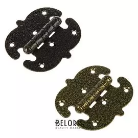 Петля накладная фигурная, ПН 5-90-s, цвет старая бронза