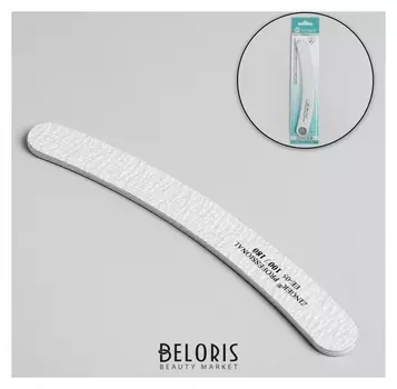 Пилка-наждак, абразивность 100/180, 18 см, цвет серый, ее-05