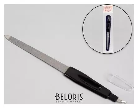 Пилка-триммер металлическая для ногтей, 17 см, цвет чёрный