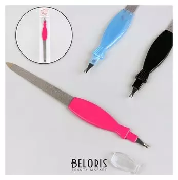 Пилка-триммер металлическая для ногтей, фигурная ручка, 17 см