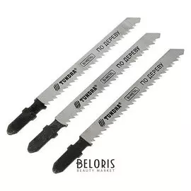 Пилки для лобзика Tundra, Bimetal, по дереву, 3 шт. 75/100 х 2.5 мм, T201brf