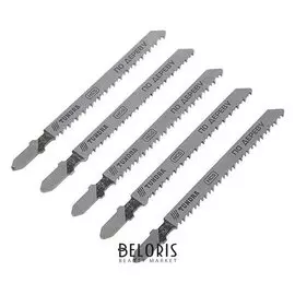 Пилки для лобзика Tundra, Hcs, по дереву, 5 шт. 75/100 х 2.5 мм, T201b