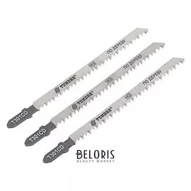 Пилки для лобзика Tundra, Hсs, по дереву, 3 шт. 90/115 х 3 мм, T301c