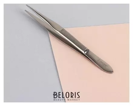 Пинцет для ресниц, острый, 9 см, цвет серебряный