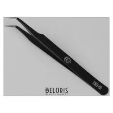 Пинцет для ресниц, загнутый, 12,5 см, цвет чёрный