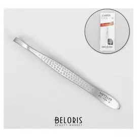 Пинцет прямой, узкий, 9,5 см, цвет матовый серебристый, Ptec-704-d