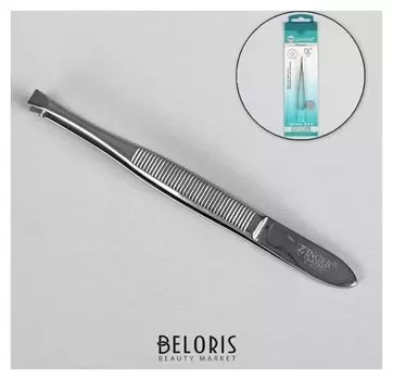 Пинцет прямой, узкий, 9 см, цвет серебристый, в-157-s