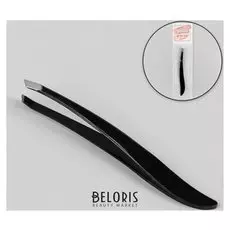 Пинцет скошенный, узкий 9 см, цвет чёрный