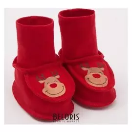 Пинетки крошка Я "Новогодний оленёнок", красный, р.24, рост 68 см
