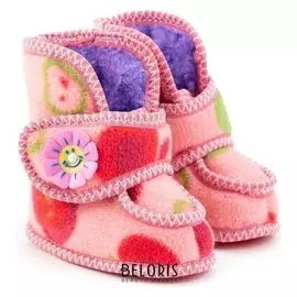 Пинетки-сапожки детские, цвет розовый/яблоко, размер 22,5