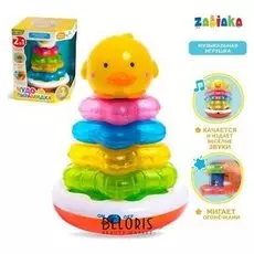 Пирамидка музыкальная Утка, световые эффекты, работает от батареек