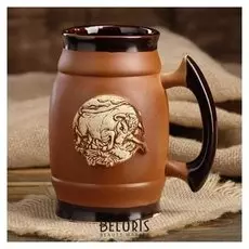 Пивной бокал "Бык №4", символ года 2021, 0.6 л