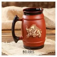 Пивной бокал "Бык", символ года 2021, 0.6 л