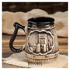 Пивной бокал "Замок", черный, 0,75 л