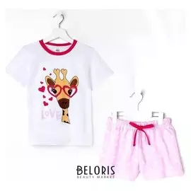 Пижама для девочки, цвет белый, рост 116-122 см