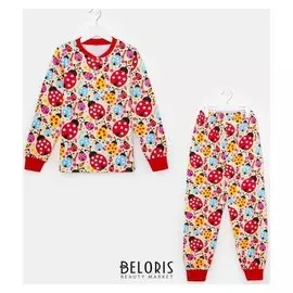 Пижама для девочки, цвет бежевый, рост 134 см