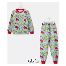 Пижама для девочки, цвет голубой, рост 116 см