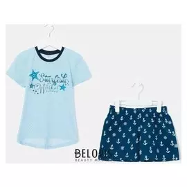 Пижама для девочки, цвет горох/якоря, рост 116-122 см