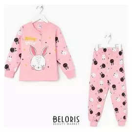 Пижама для девочки, цвет розовый, рост 104 см