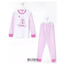 Пижама для девочки, цвет розовый, рост 98-104 см