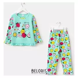 Пижама для девочки, цвет салатовый, рост 110 см