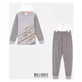 Пижама для мальчика, цвет серый, рост 110-116 см