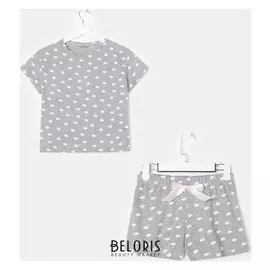 Пижама женская Kaftan "Облака", футболка, шорты, р.40-42