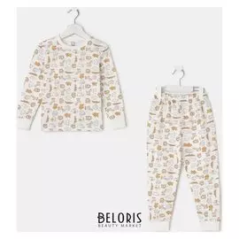 Пижама «Звери» для девочки, цвет белый, рост 116 см