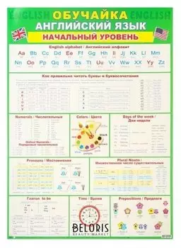 Плакат "Обучайка. английский язык. начальный уровень"
