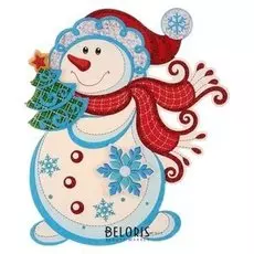 Плакат "Снеговик с ёлочкой" 35х31 см