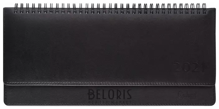 Планинг датированный 2021 (305x140 мм) Galant "Ritter", кожзам, черный, 111514