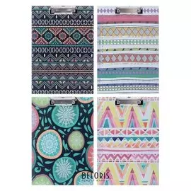 Планшет с прижимом, формат А4, картон, «Узоры»