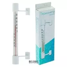 Пластиковый термометр оконный стеклянный "Липучка" в картоне