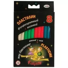 Пластилин флюоресцентный "Флюрики", 8 цветов, со стеком