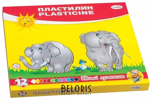 Пластилин "Юный художник", 12 цветов, со стеком