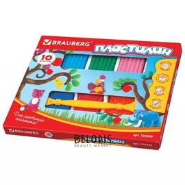 Пластилин классический 10 цветов, со стеком, высшее качество